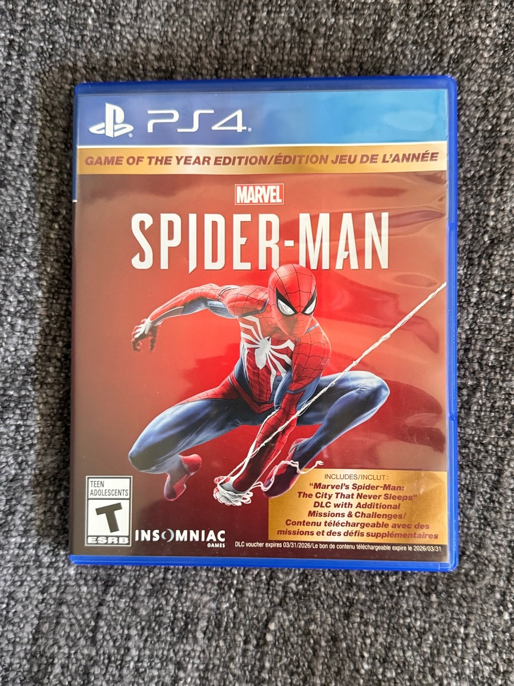 Marvel Spiderman Game Of The Year Sony PS4 Game Complete Playstation 4
